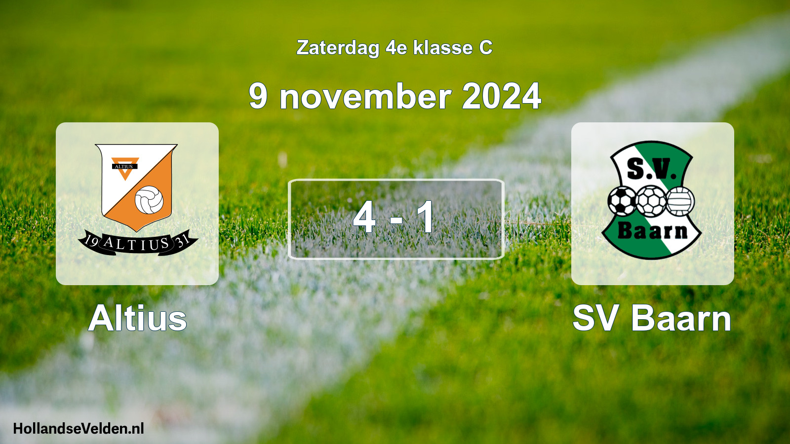 Total number of matches played: Altius - SV Baarn 4 - 1 (9 November 2024)