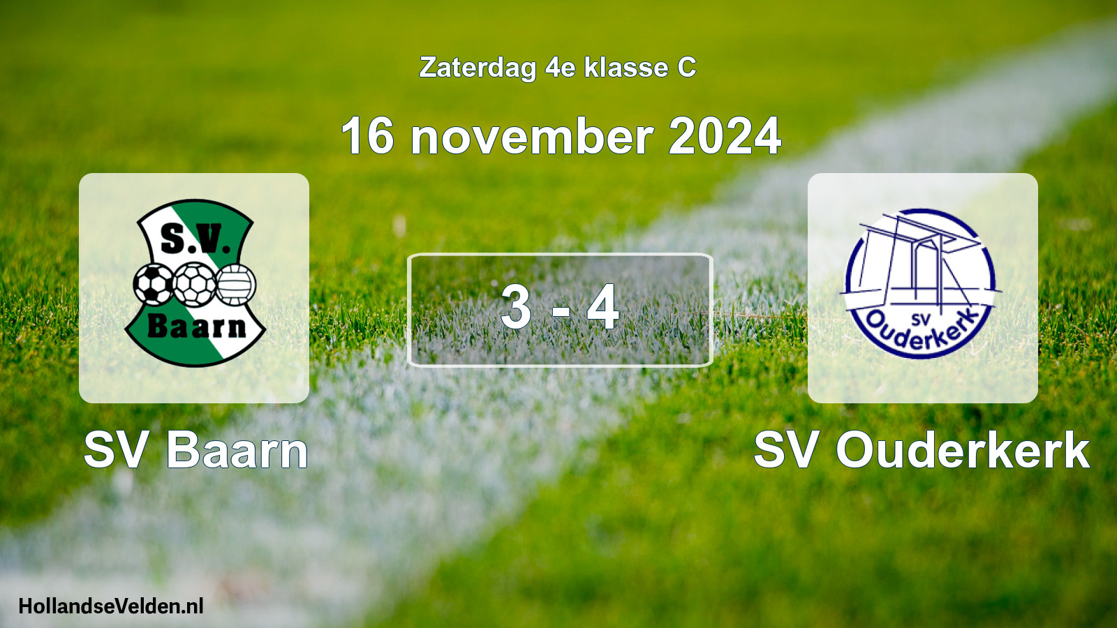 Total number of matches played: SV Baarn - SV Ouderkerk 3 - 4 (16 November 2024)
