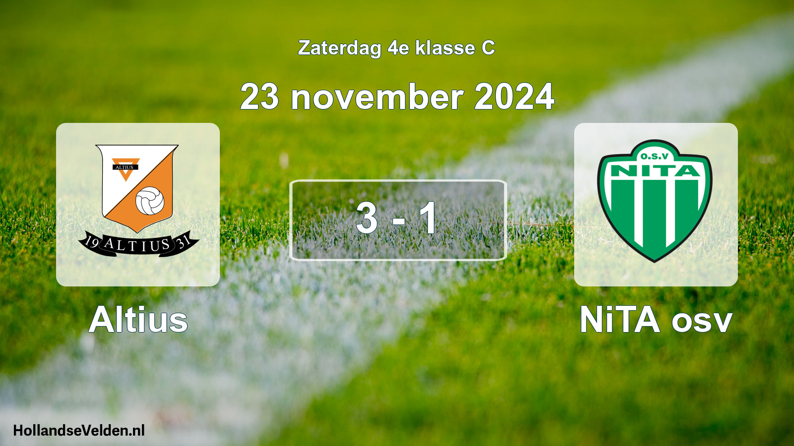 Total number of matches played: Altius - NiTA osv 3 - 1 (23 November 2024)