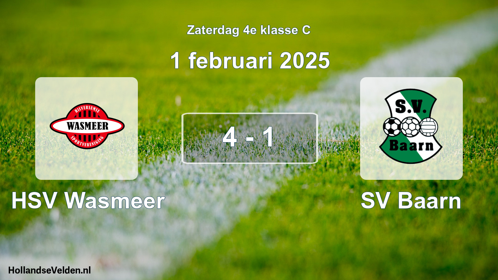 Total number of matches played: HSV Wasmeer - SV Baarn 4 - 1 (1 February 2025)