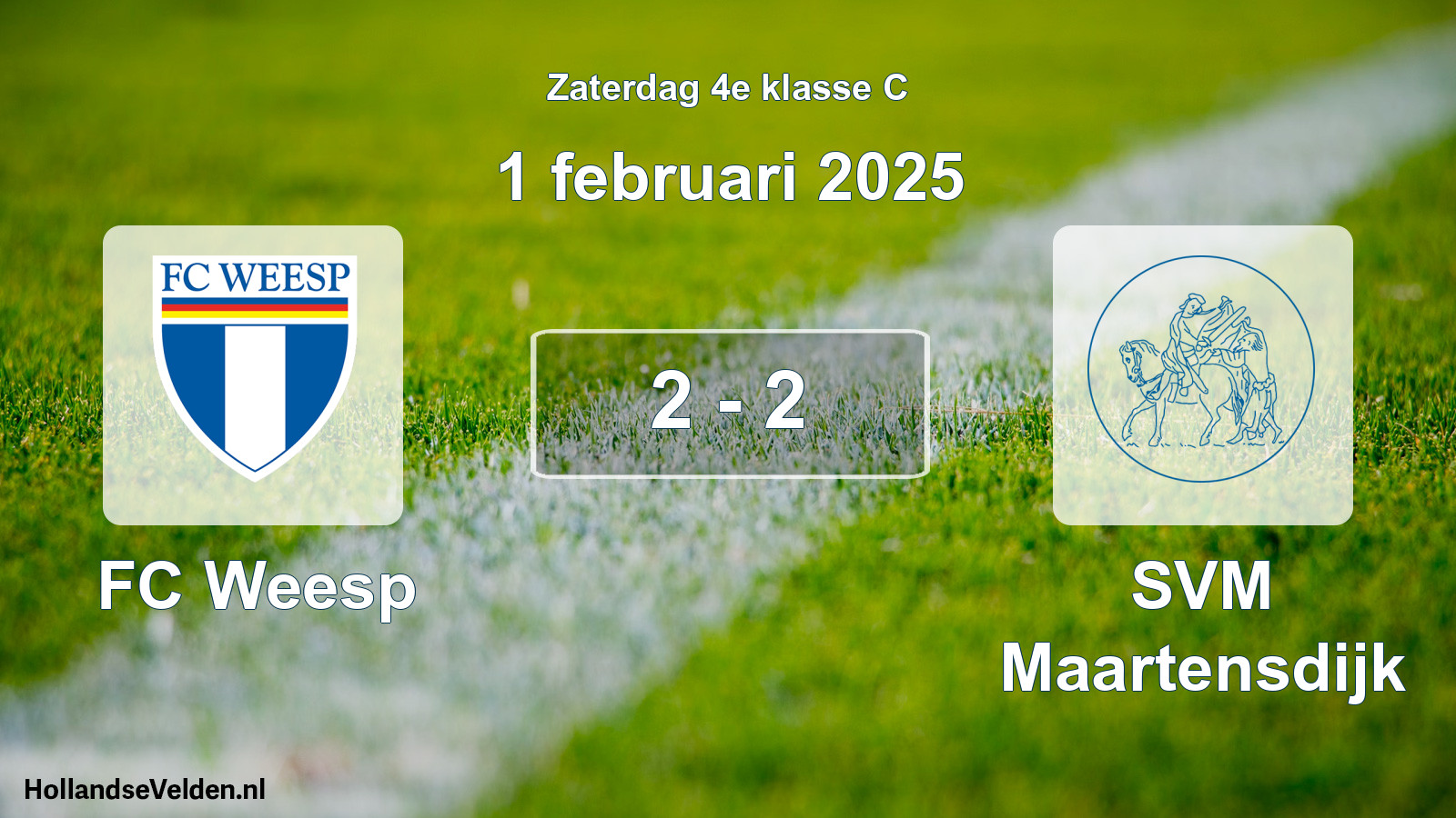 Total number of matches played: FC Weesp - SVM Maartensdijk 2 - 2 (1 February 2025)