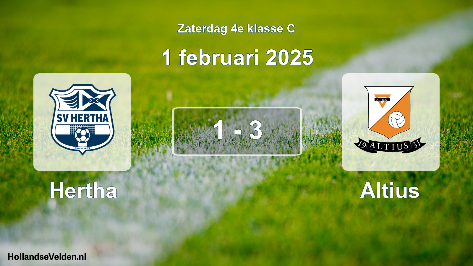 Total number of matches played: Hertha - Altius 1 - 3 (1 February 2025)