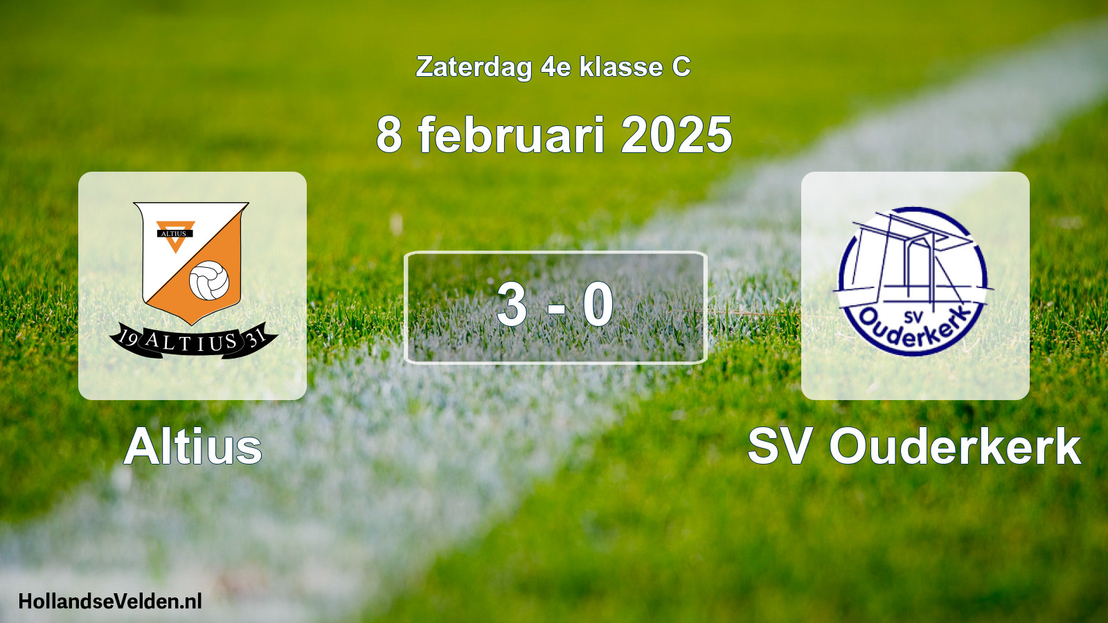 Total number of matches played: Altius - SV Ouderkerk 3 - 0 (8 February 2025)