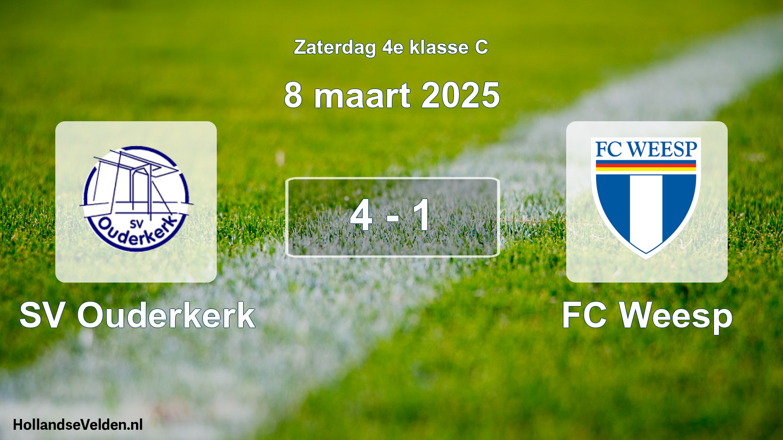 Total number of matches played: SV Ouderkerk - FC Weesp 4 - 1 (8 March 2025)