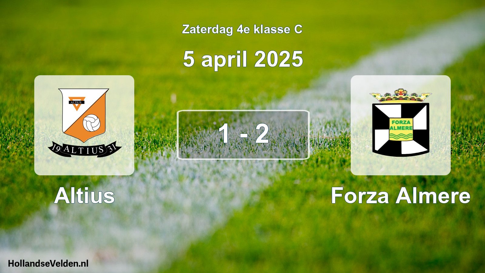 Total number of matches played: Altius - Forza Almere 1 - 2 (5 April 2025)