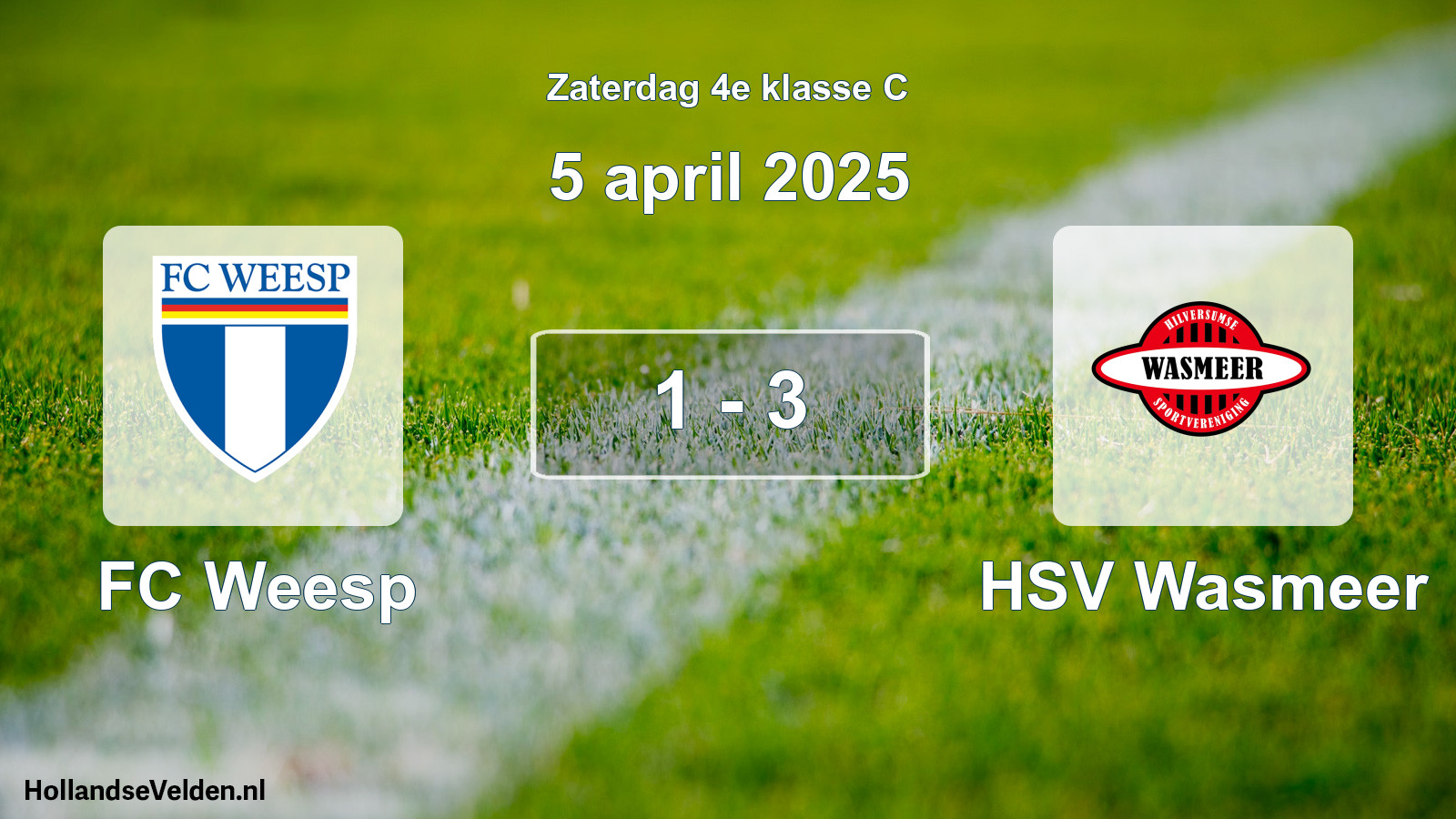 Total number of matches played: FC Weesp - HSV Wasmeer 1 - 3 (5 April 2025)