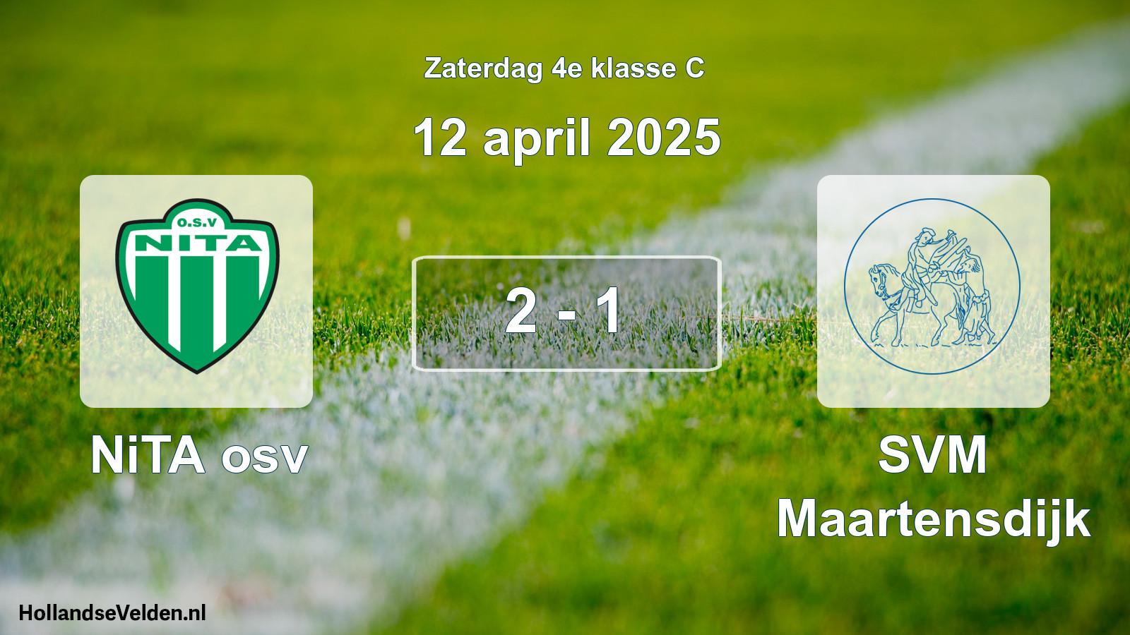 Total number of matches played: NiTA osv - SVM Maartensdijk 2 - 1 (12 April 2025)