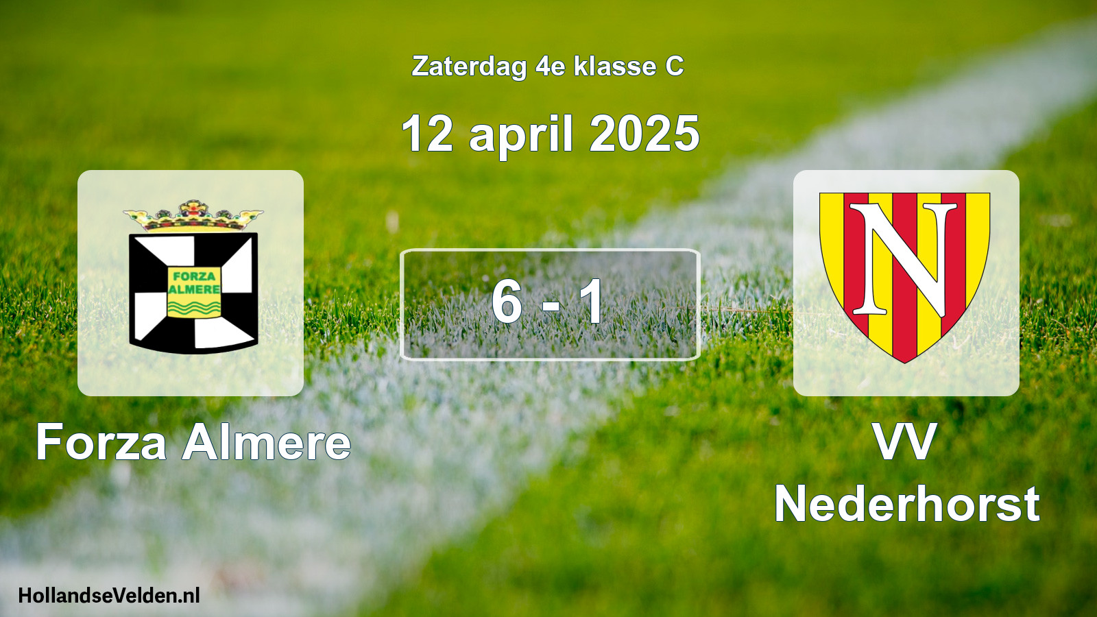 Total number of matches played: Forza Almere - VV Nederhorst 6 - 1 (12 April 2025)