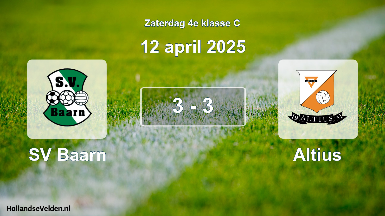Total number of matches played: SV Baarn - Altius 3 - 3 (12 April 2025)