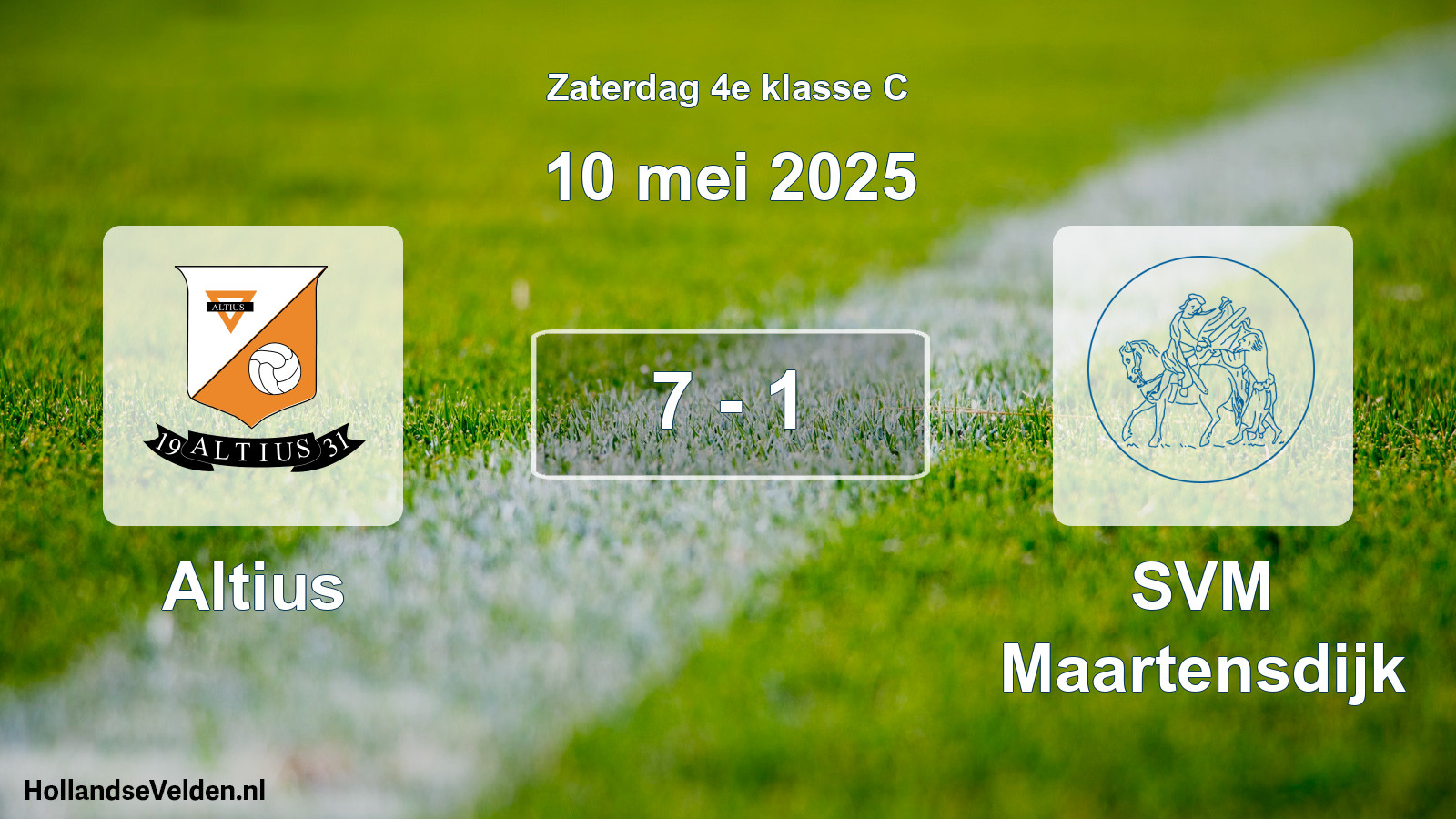 Total number of matches played: Altius - SVM Maartensdijk 7 - 1 (10 May 2025)
