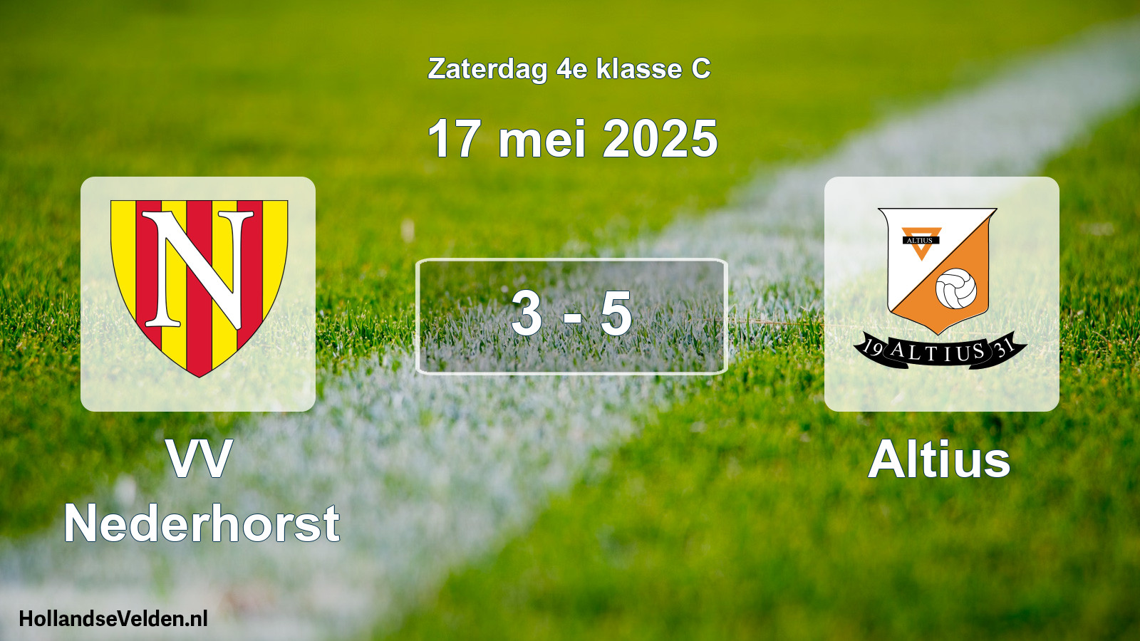 Total number of matches played: VV Nederhorst - Altius 3 - 5 (17 May 2025)