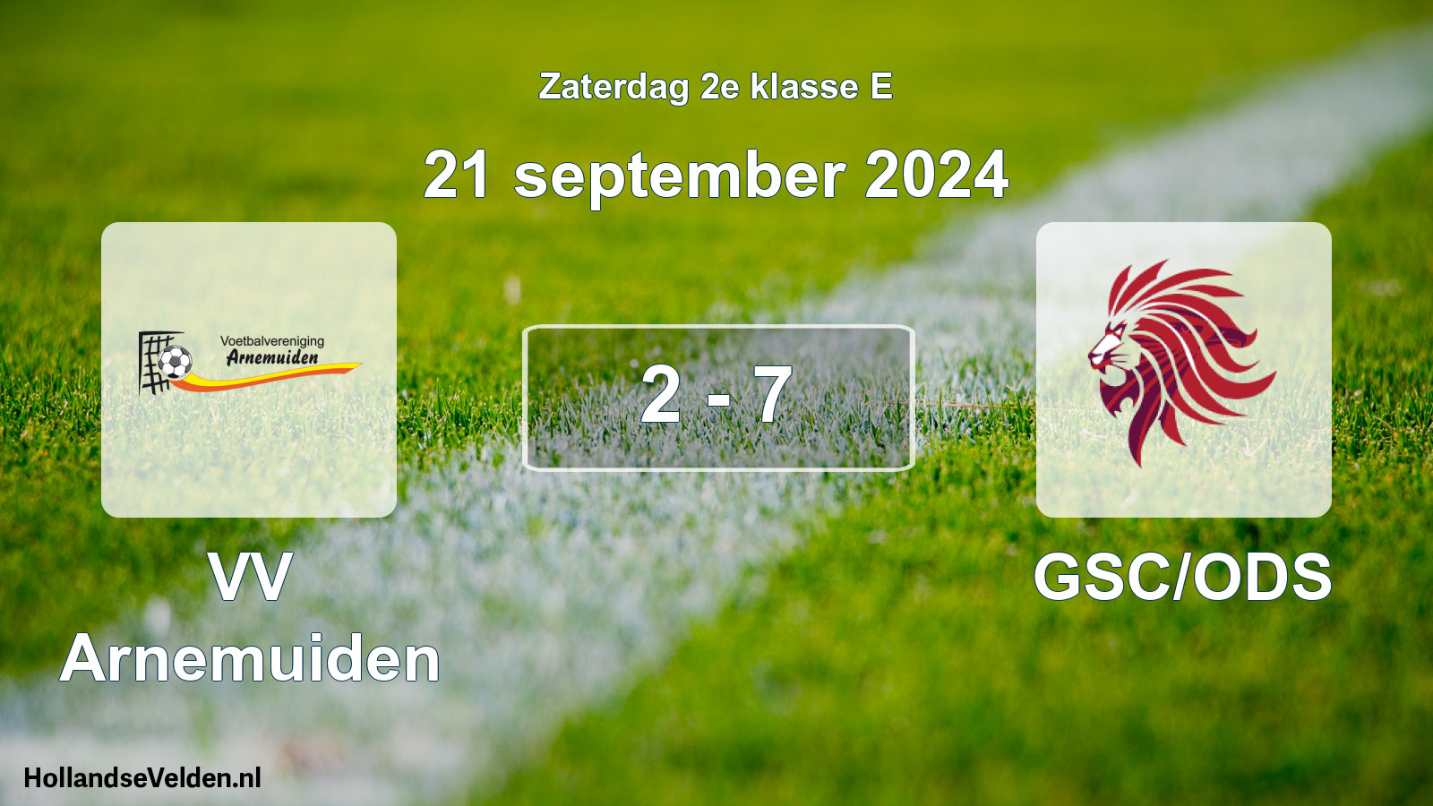 Total number of matches played: VV Arnemuiden - GSC/ODS 2 - 7 (21 September 2024)