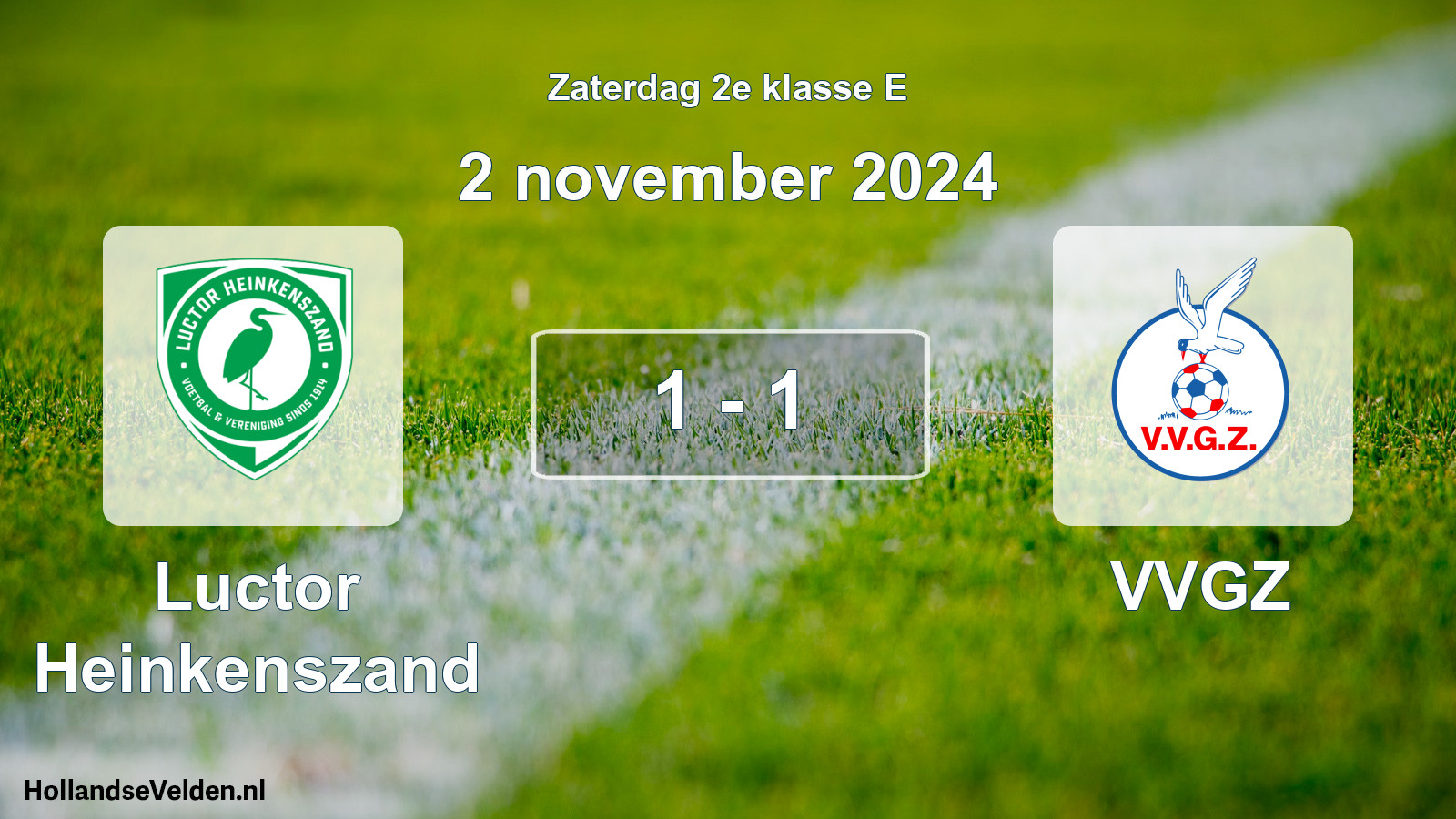 Total number of matches played: Luctor Heinkenszand - VVGZ 1 - 1 (2 November 2024)