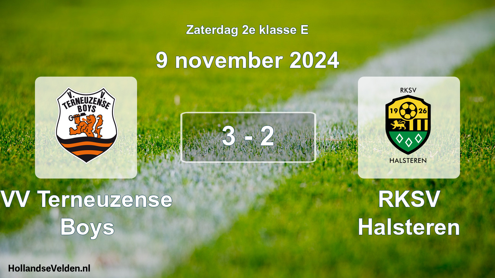 Total number of matches played: VV Terneuzense Boys - RKSV Halsteren 3 - 2 (9 November 2024)