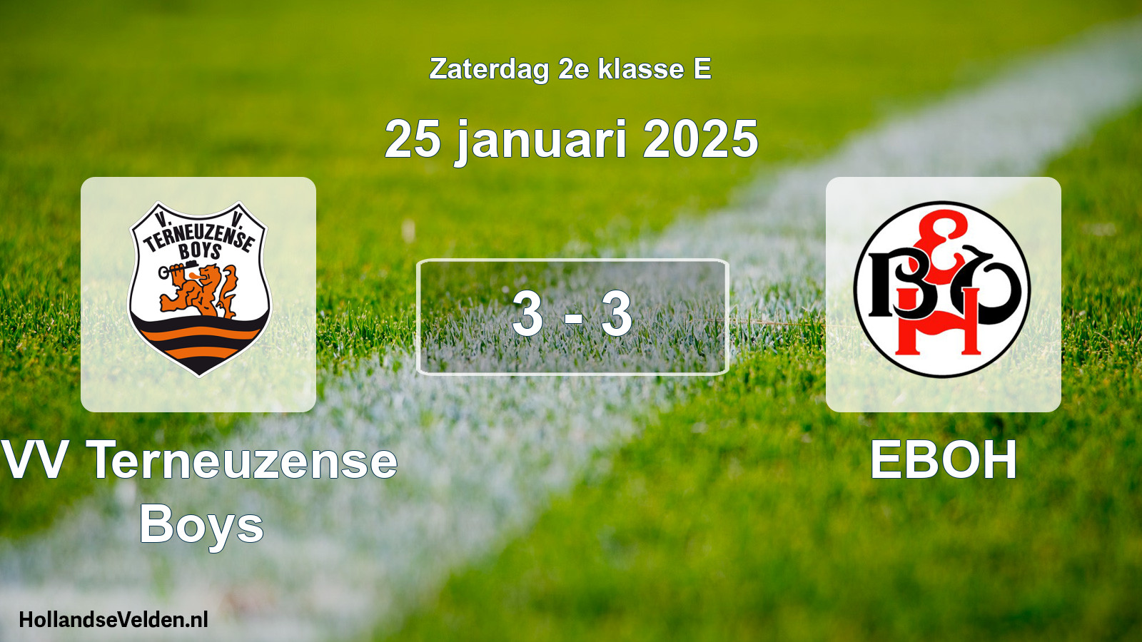 Total number of matches played: VV Terneuzense Boys - EBOH 3 - 3 (25 January 2025)