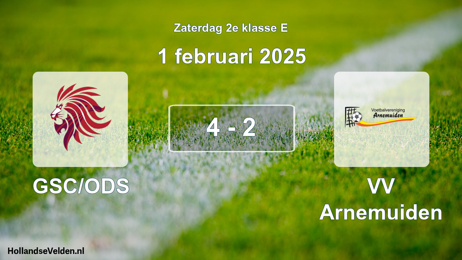 Total number of matches played: GSC/ODS - VV Arnemuiden 4 - 2 (1 February 2025)