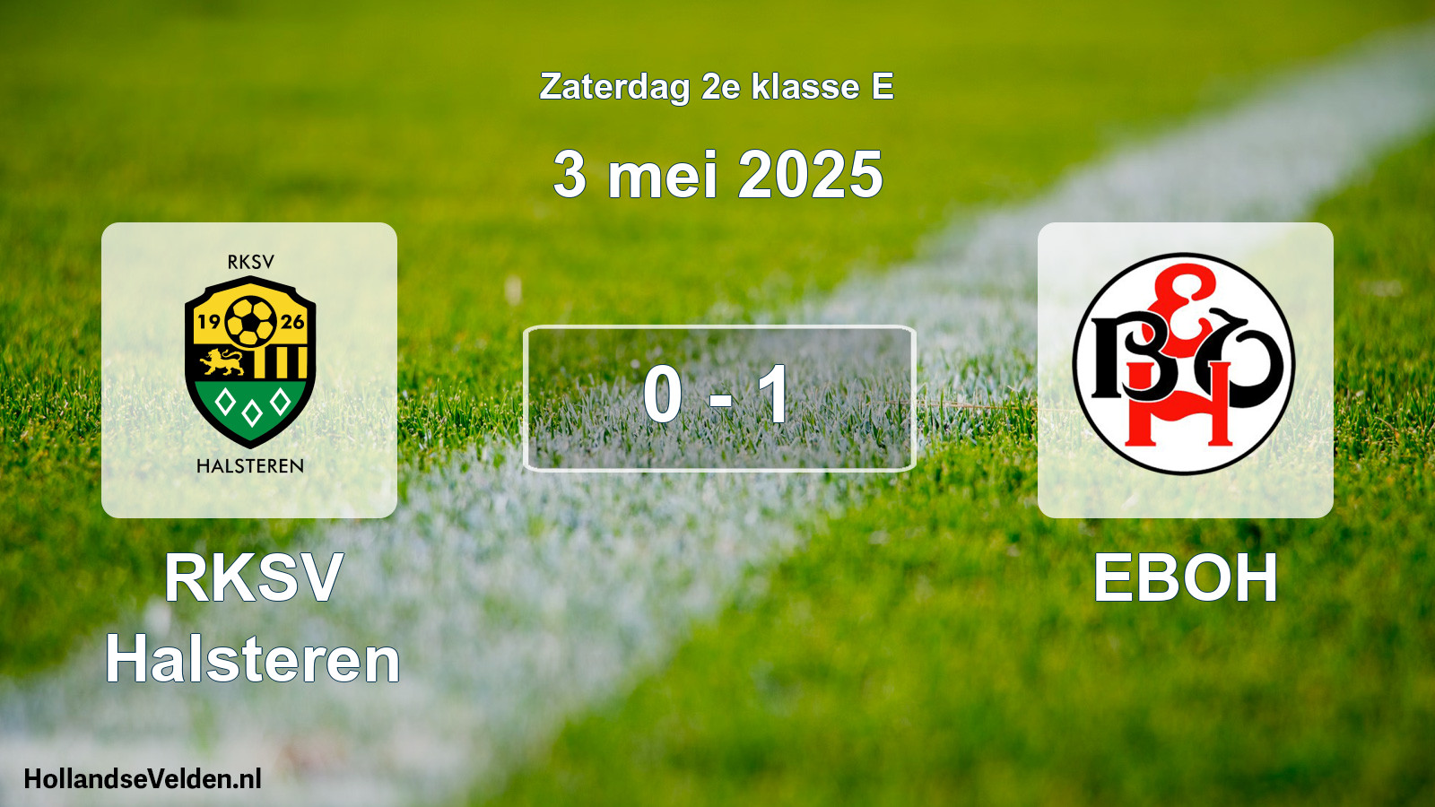 Total number of matches played: RKSV Halsteren - EBOH 0 - 1 (3 May 2025)