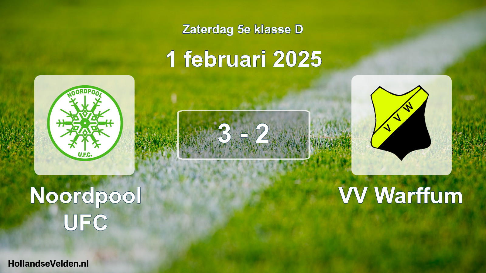 Total number of matches played: Noordpool UFC - VV Warffum 3 - 2 (1 February 2025)