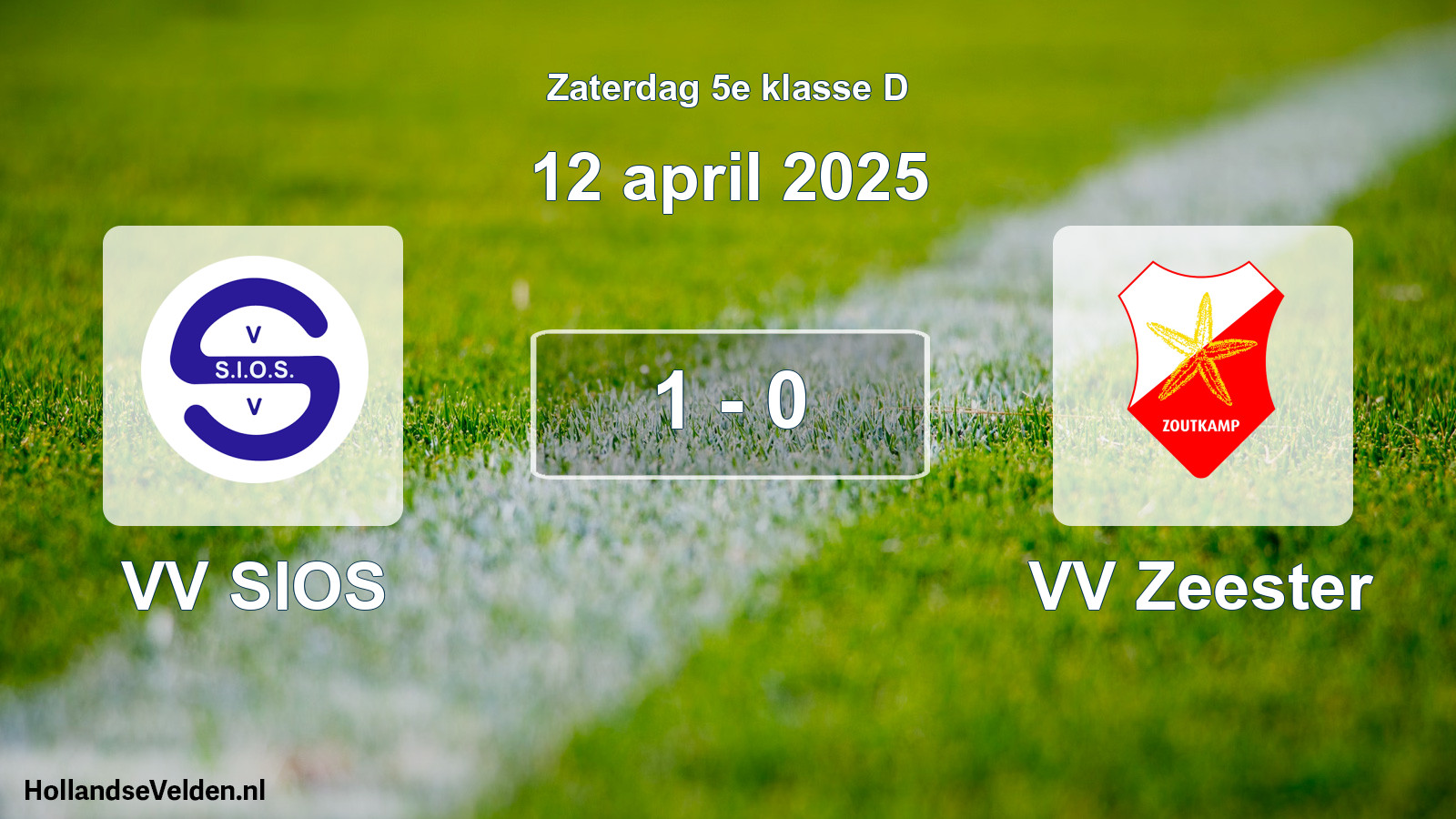 Total number of matches played: VV SIOS - VV Zeester 1 - 0 (12 April 2025)