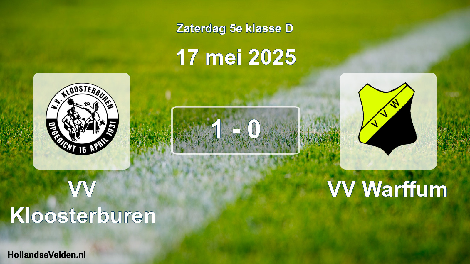 Total number of matches played: VV Kloosterburen - VV Warffum 1 - 0 (17 May 2025)