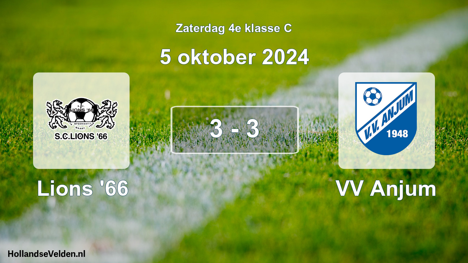 Total number of matches played: Lions '66 - VV Anjum 3 - 3 (5 October 2024)