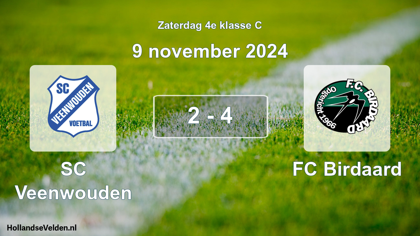 Total number of matches played: SC Veenwouden - FC Birdaard 2 - 4 (9 November 2024)
