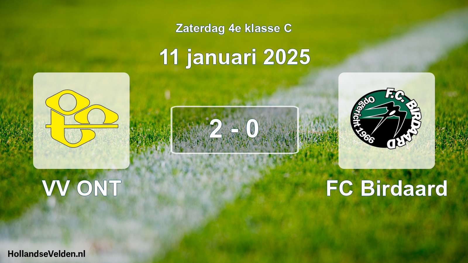Total number of matches played: VV ONT - FC Birdaard 2 - 0 (11 January 2025)