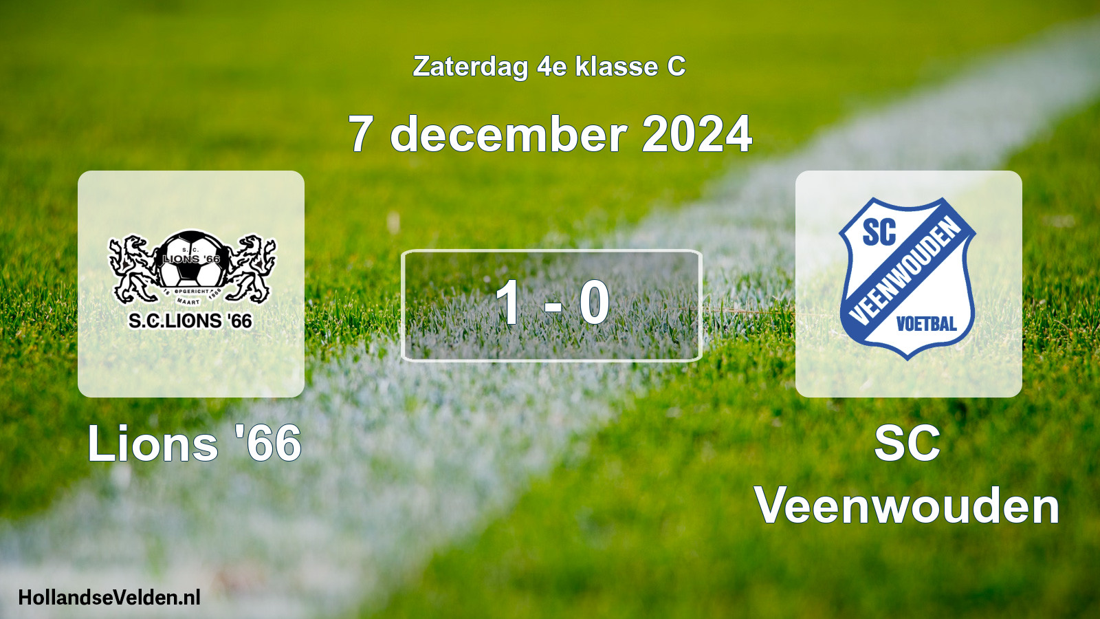 Total number of matches played: Lions '66 - SC Veenwouden 1 - 0 (7 December 2024)