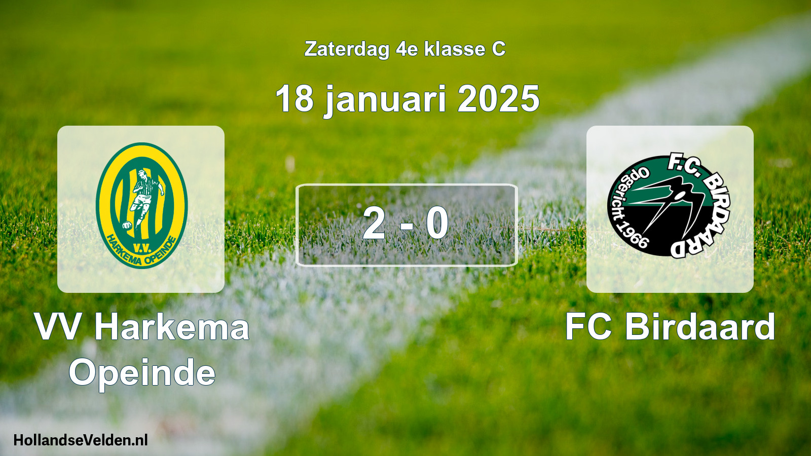 Total number of matches played: VV Harkema Opeinde - FC Birdaard 2 - 0 (18 January 2025)