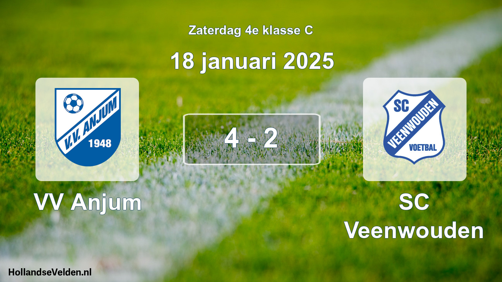 Total number of matches played: VV Anjum - SC Veenwouden 4 - 2 (18 January 2025)