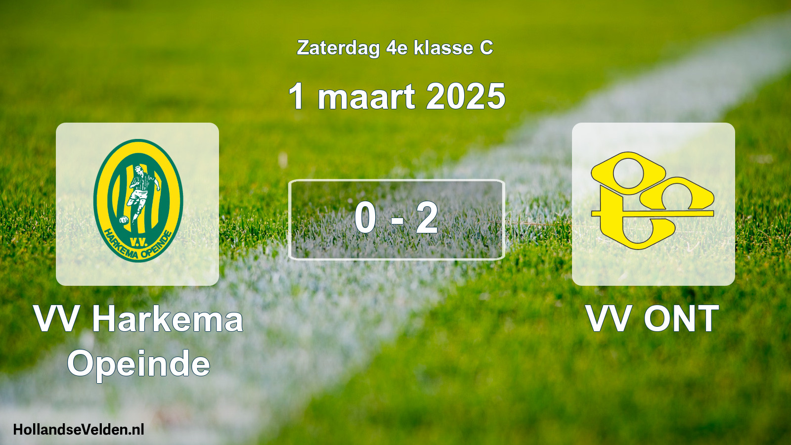 Total number of matches played: VV Harkema Opeinde - VV ONT 0 - 2 (1 March 2025)