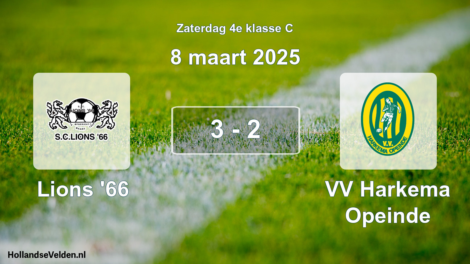 Total number of matches played: Lions '66 - VV Harkema Opeinde 3 - 2 (8 March 2025)