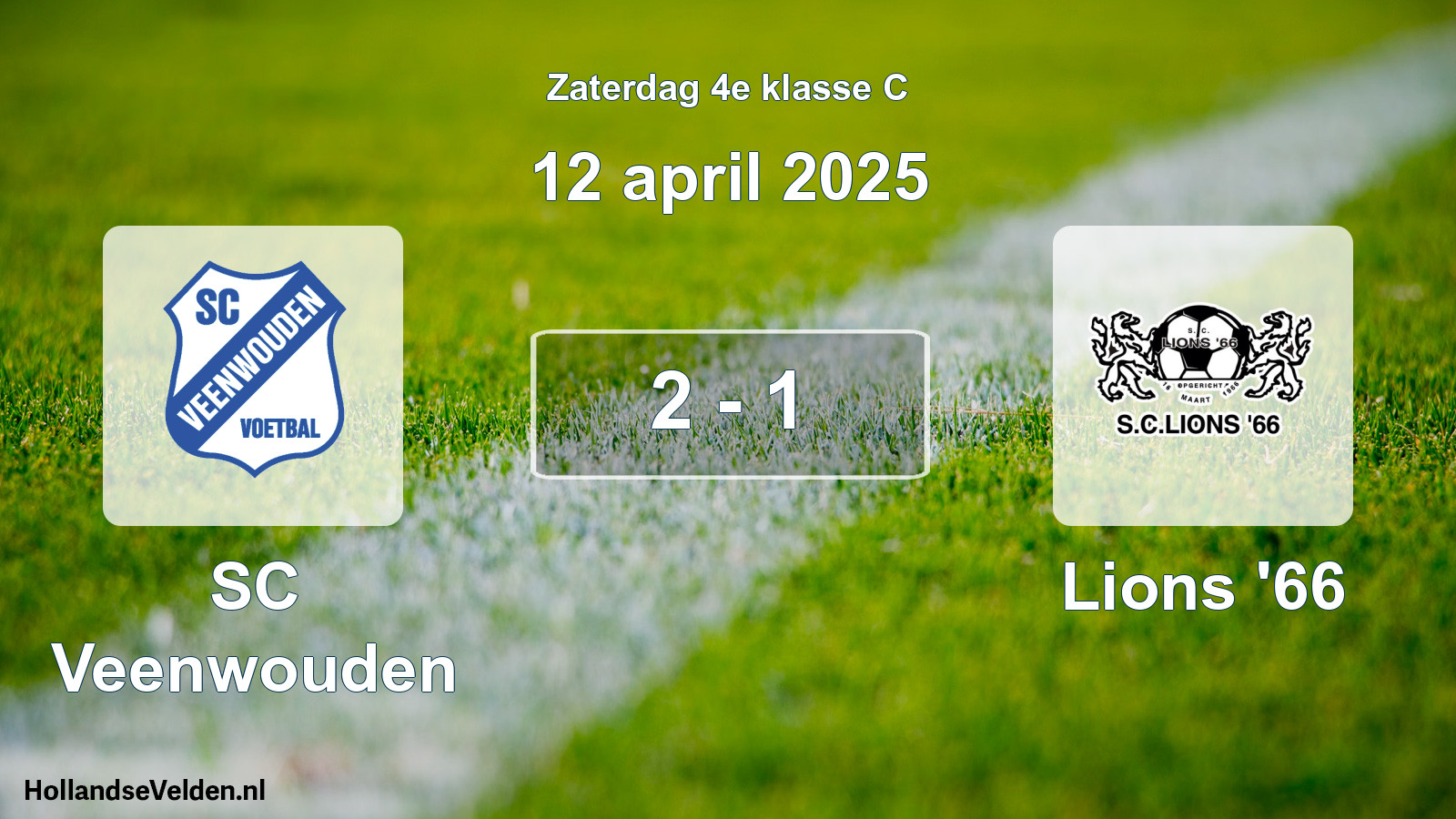 Total number of matches played: SC Veenwouden - Lions '66 2 - 1 (12 April 2025)