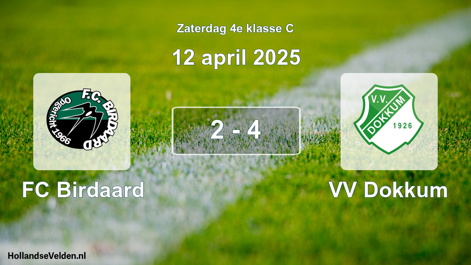 Total number of matches played: FC Birdaard - VV Dokkum 2 - 4 (12 April 2025)