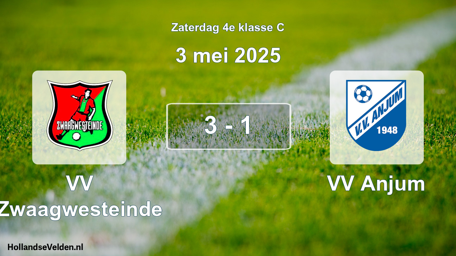 Total number of matches played: VV Zwaagwesteinde - VV Anjum 3 - 1 (3 May 2025)