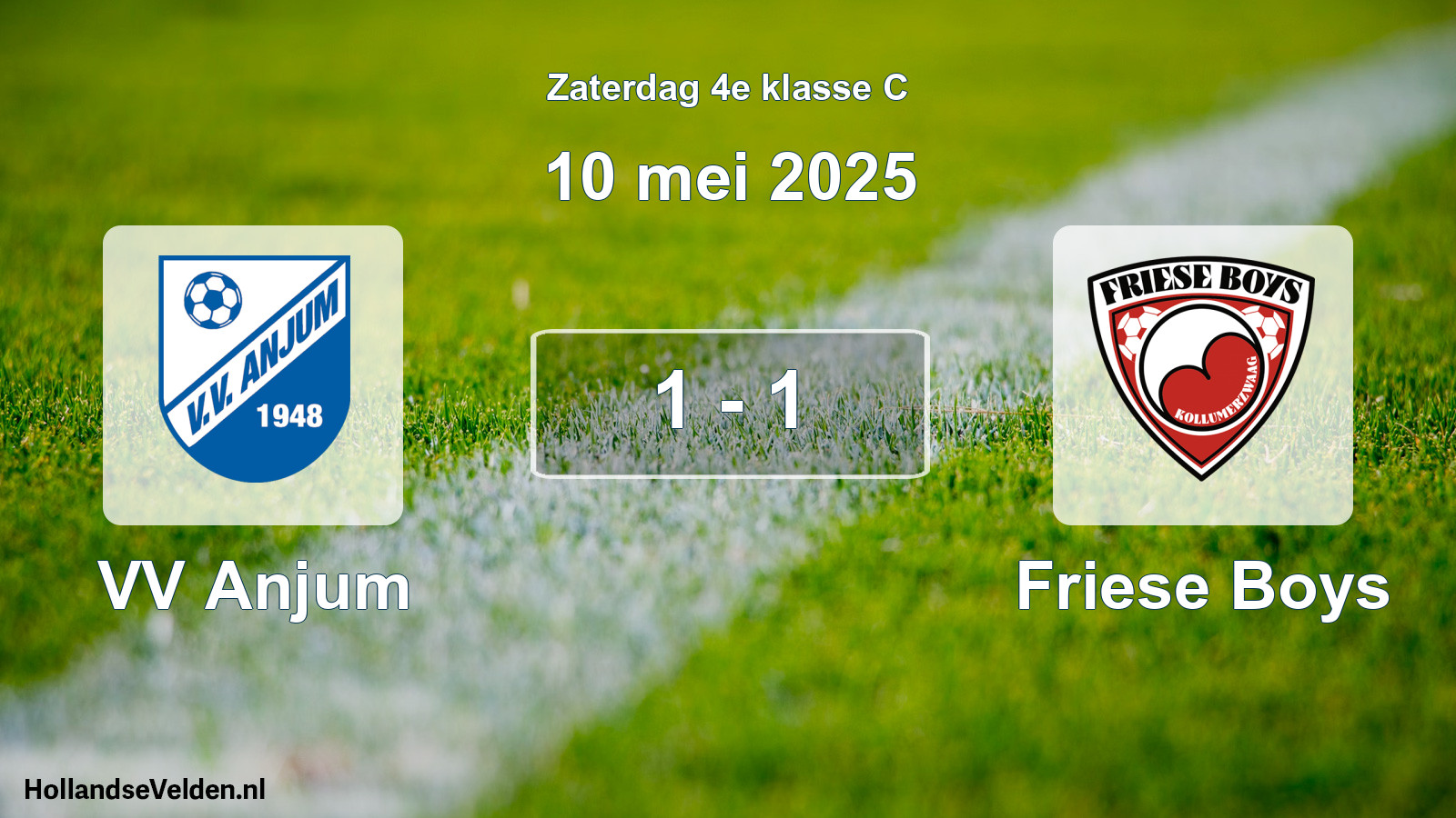 Total number of matches played: VV Anjum - Friese Boys 1 - 1 (10 May 2025)