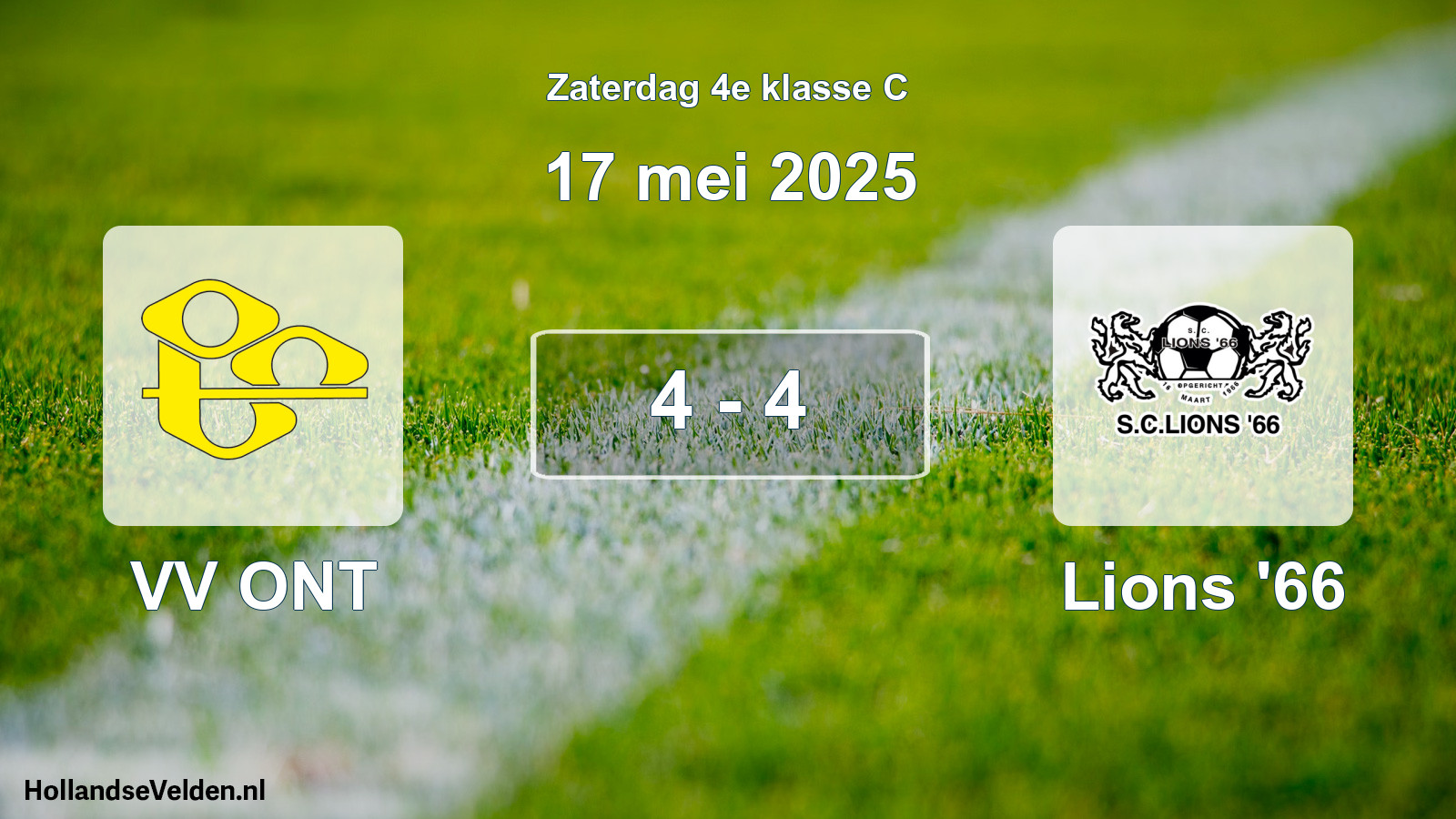 Total number of matches played: VV ONT - Lions '66 4 - 4 (17 May 2025)