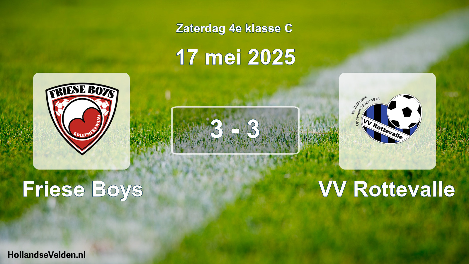 Total number of matches played: Friese Boys - VV Rottevalle 3 - 3 (17 May 2025)