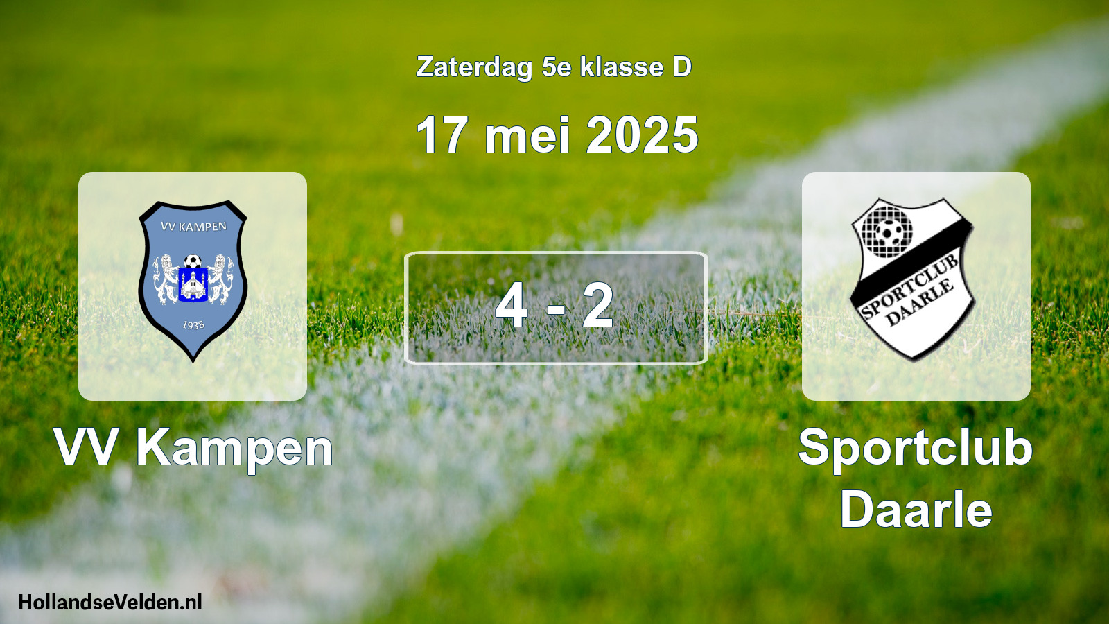Total number of matches played: VV Kampen - Sportclub Daarle 4 - 2 (17 May 2025)