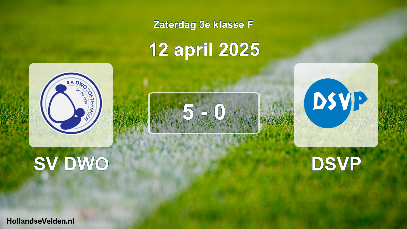 Total number of matches played: SV DWO - DSVP 5 - 0 (12 April 2025)