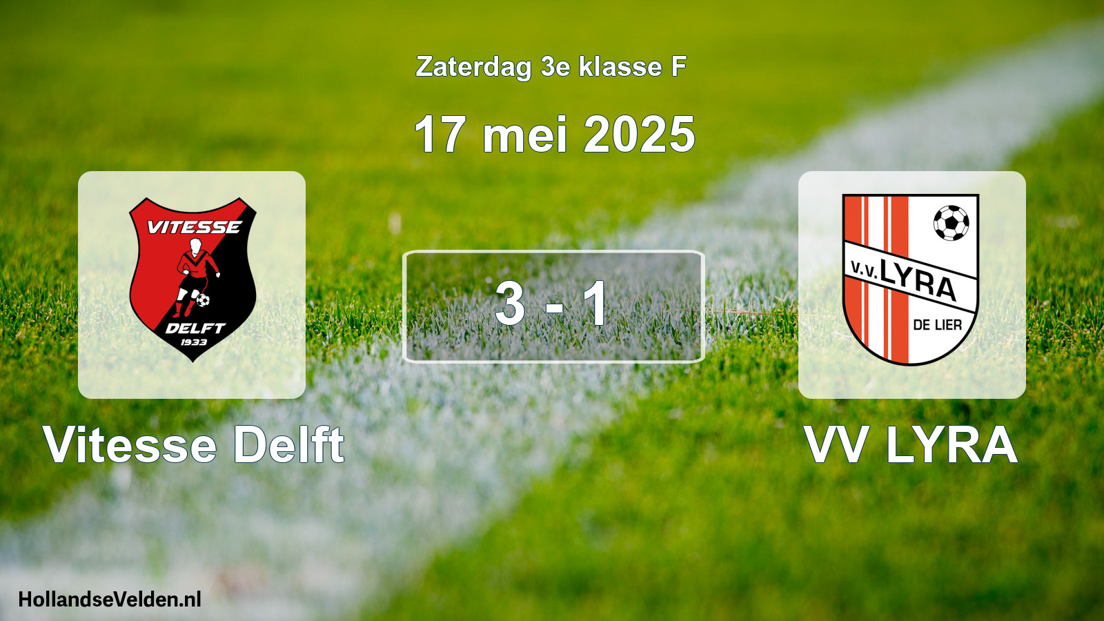 Total number of matches played: Vitesse Delft - VV LYRA 3 - 1 (17 May 2025)