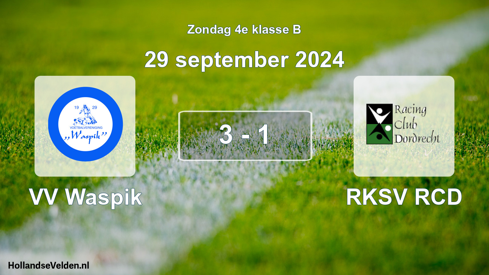 Total number of matches played: VV Waspik - RKSV RCD 3 - 1 (29 September 2024)