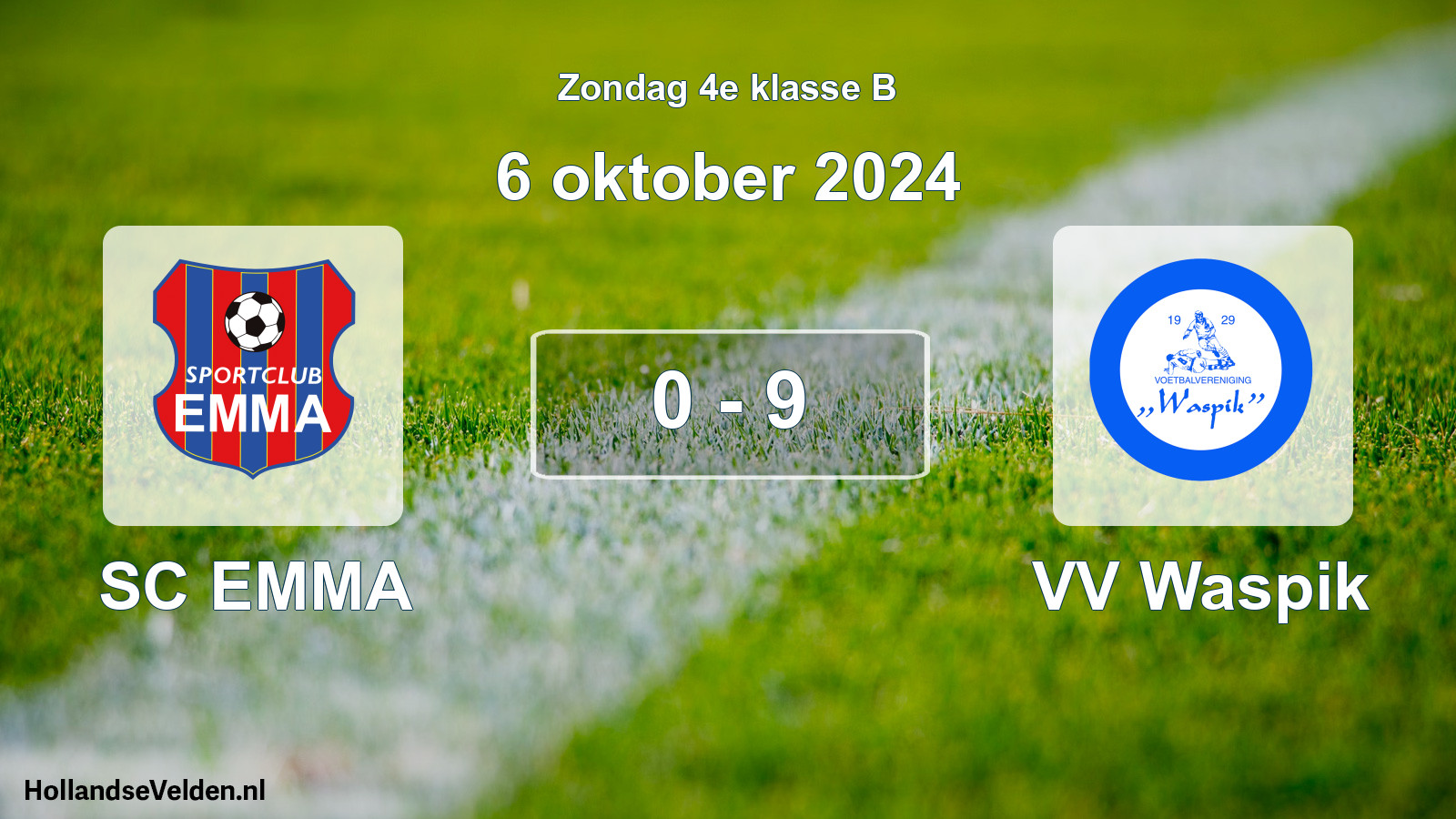 Total number of matches played: SC EMMA - VV Waspik 0 - 9 (6 October 2024)