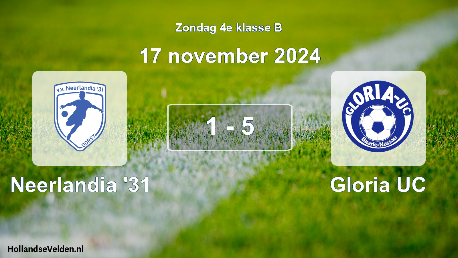 Total number of matches played: Neerlandia '31 - Gloria UC 1 - 5 (17 November 2024)