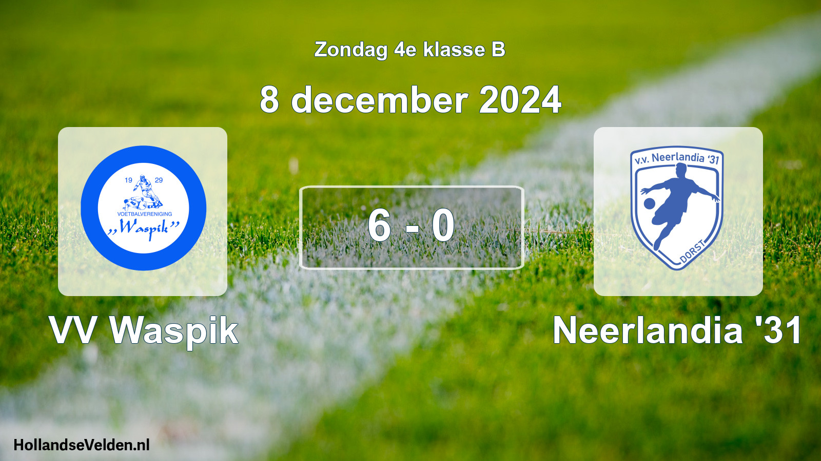 Total number of matches played: VV Waspik - Neerlandia '31 6 - 0 (8 December 2024)