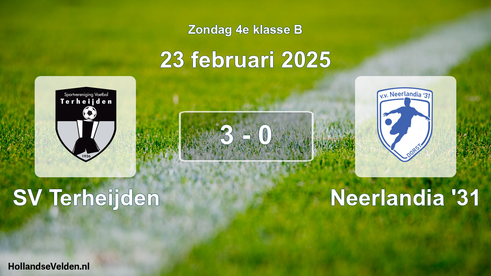 Total number of matches played: SV Terheijden - Neerlandia '31 3 - 0 (23 February 2025)