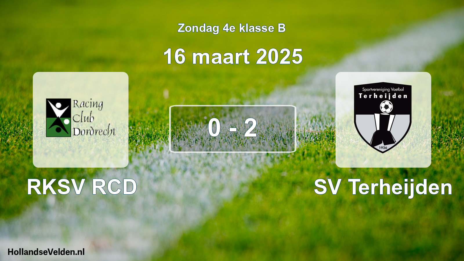 Total number of matches played: RKSV RCD - SV Terheijden 0 - 2 (16 March 2025)