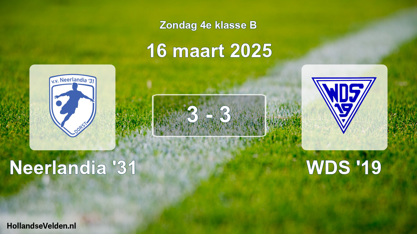 Total number of matches played: Neerlandia '31 - WDS '19 3 - 3 (16 March 2025)