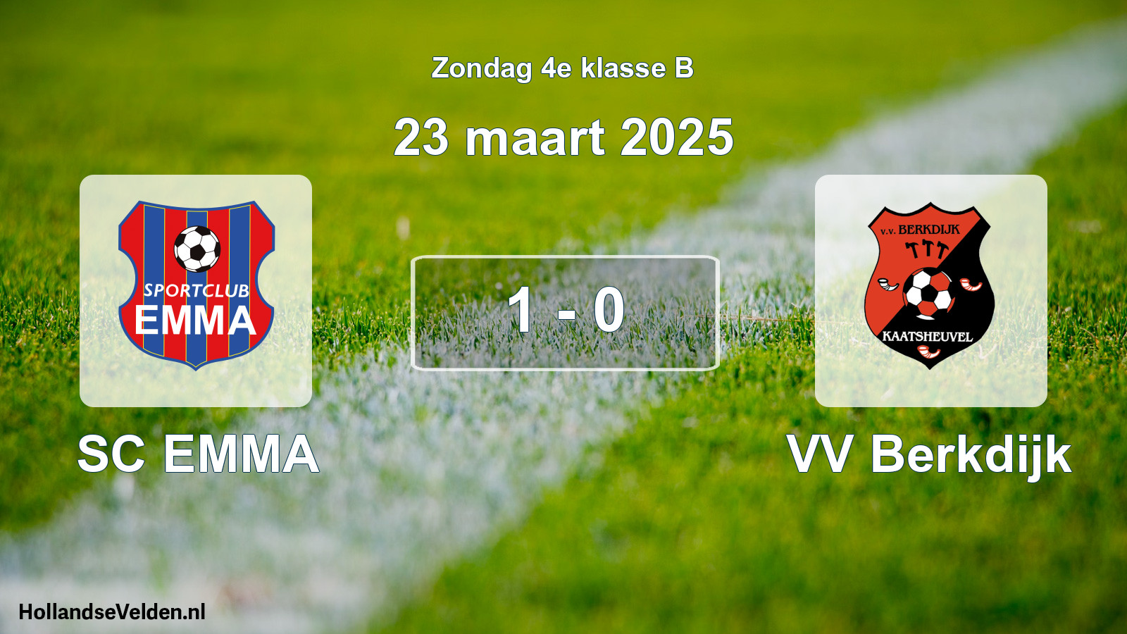 Total number of matches played: SC EMMA - VV Berkdijk 1 - 0 (23 March 2025)