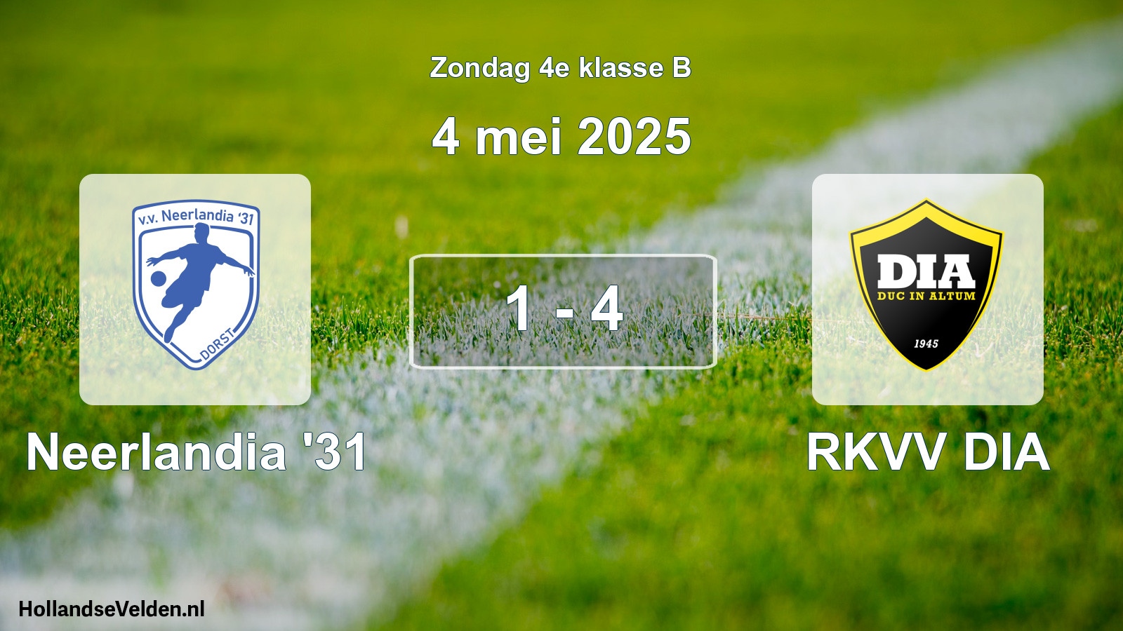 Total number of matches played: Neerlandia '31 - RKVV DIA 1 - 4 (4 May 2025)